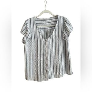 Anthropologie Jane and Delancey Black and White Striped Blouse
